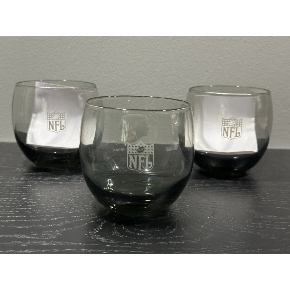 NFL Stemless Wine Glasses St. Louis Cardinals Set 3 Smoked Vintage Man Cave